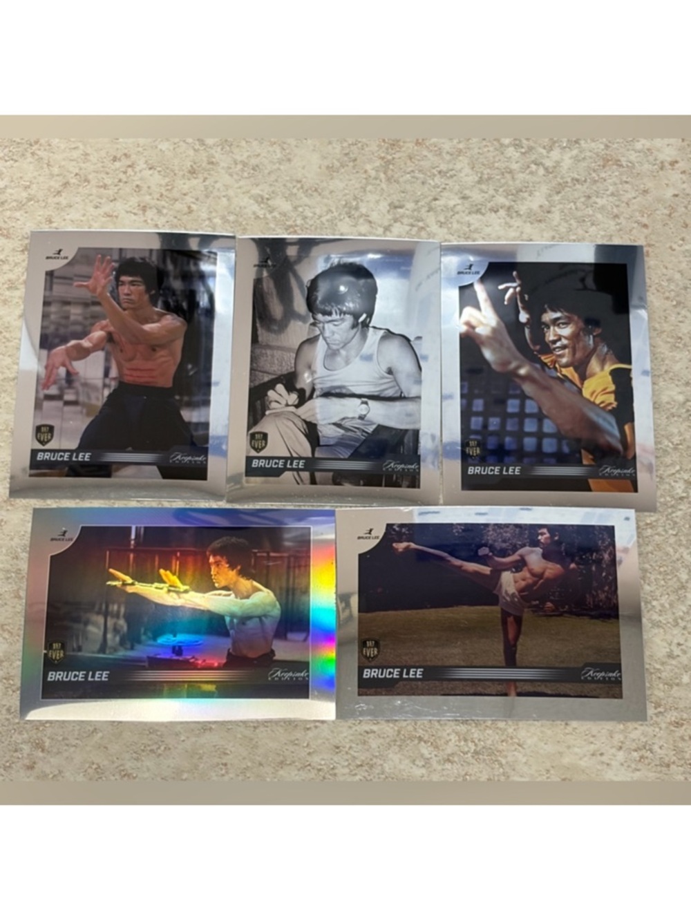 Bruce Lee Dragon 2024 Silver Chrome Refractor MMA Movie Cards Worth $50
